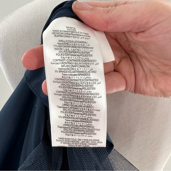 Bcbgmaxazria womens Sophiana dress size 2 navy blue lace party cocktail - Picture 12 of 15